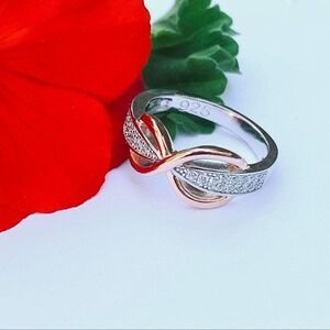 Sterling Silver & Rose Gold Infinity Ring